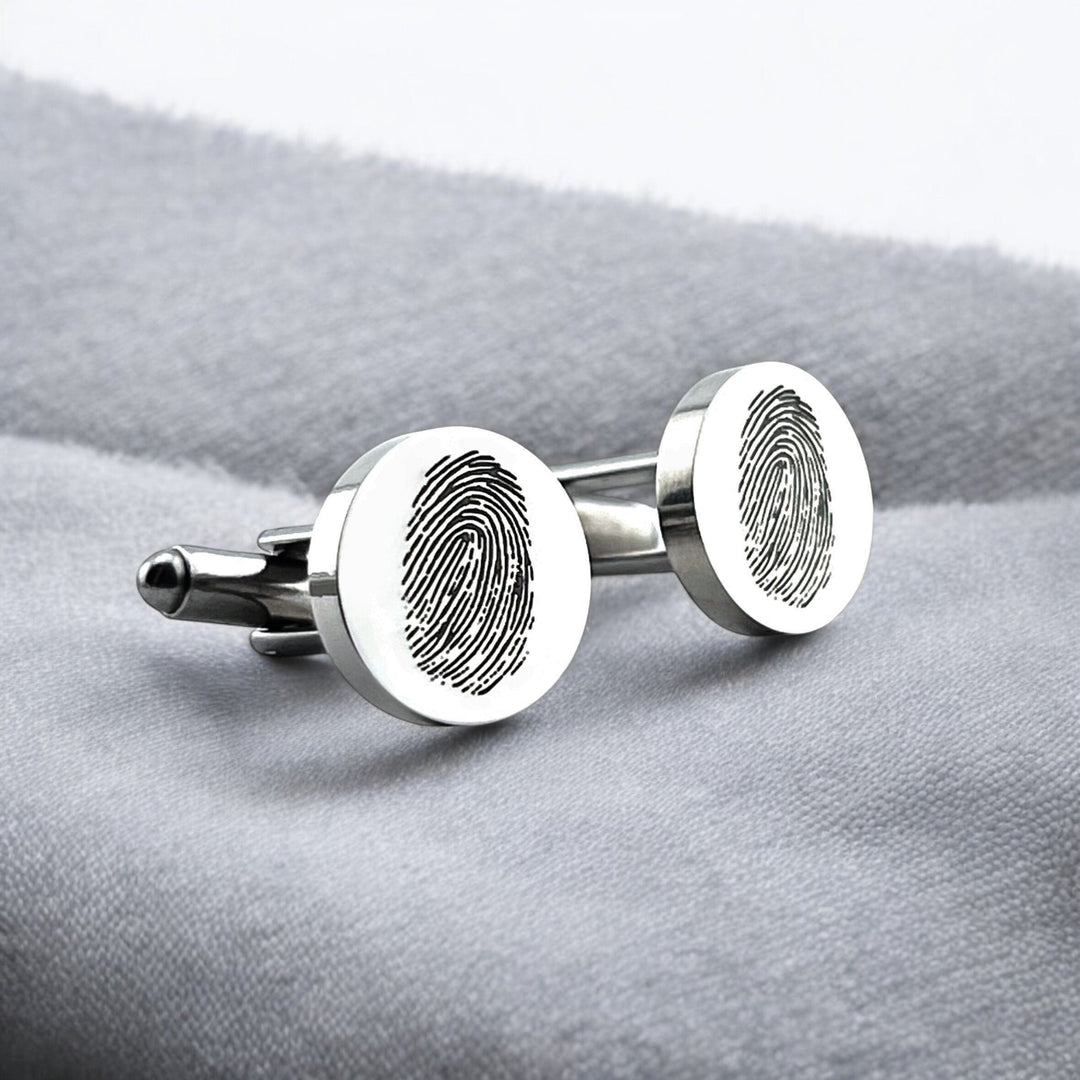 Fingerprint Cufflinks & Tie Clips - MemoriesMade