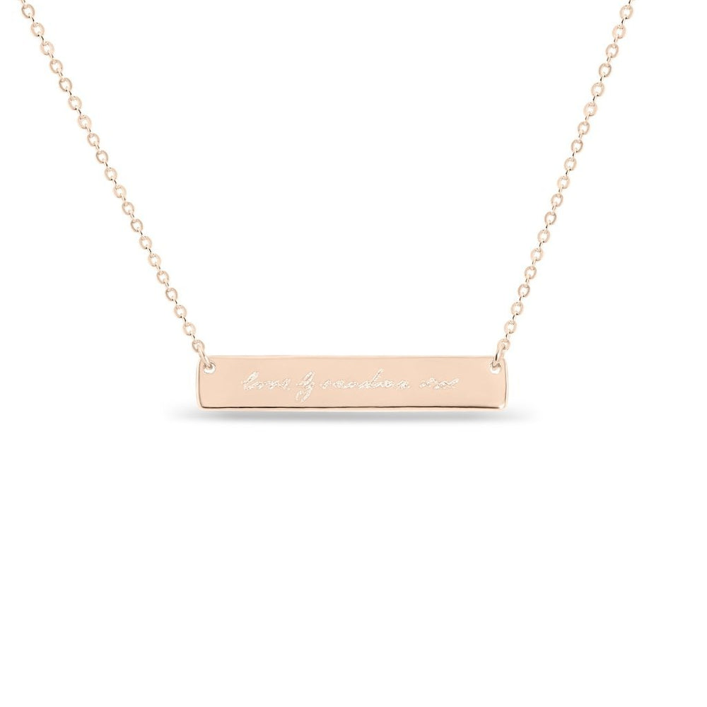 Bar Handwriting Necklace - MemoriesMade