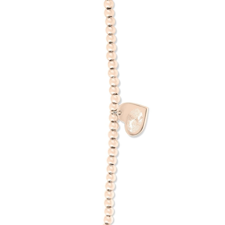 Beaded Heart Charm Fingerprint Bracelet - MemoriesMade