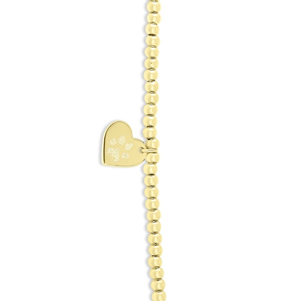 Beaded Heart Charm Pawprint Bracelet - MemoriesMade