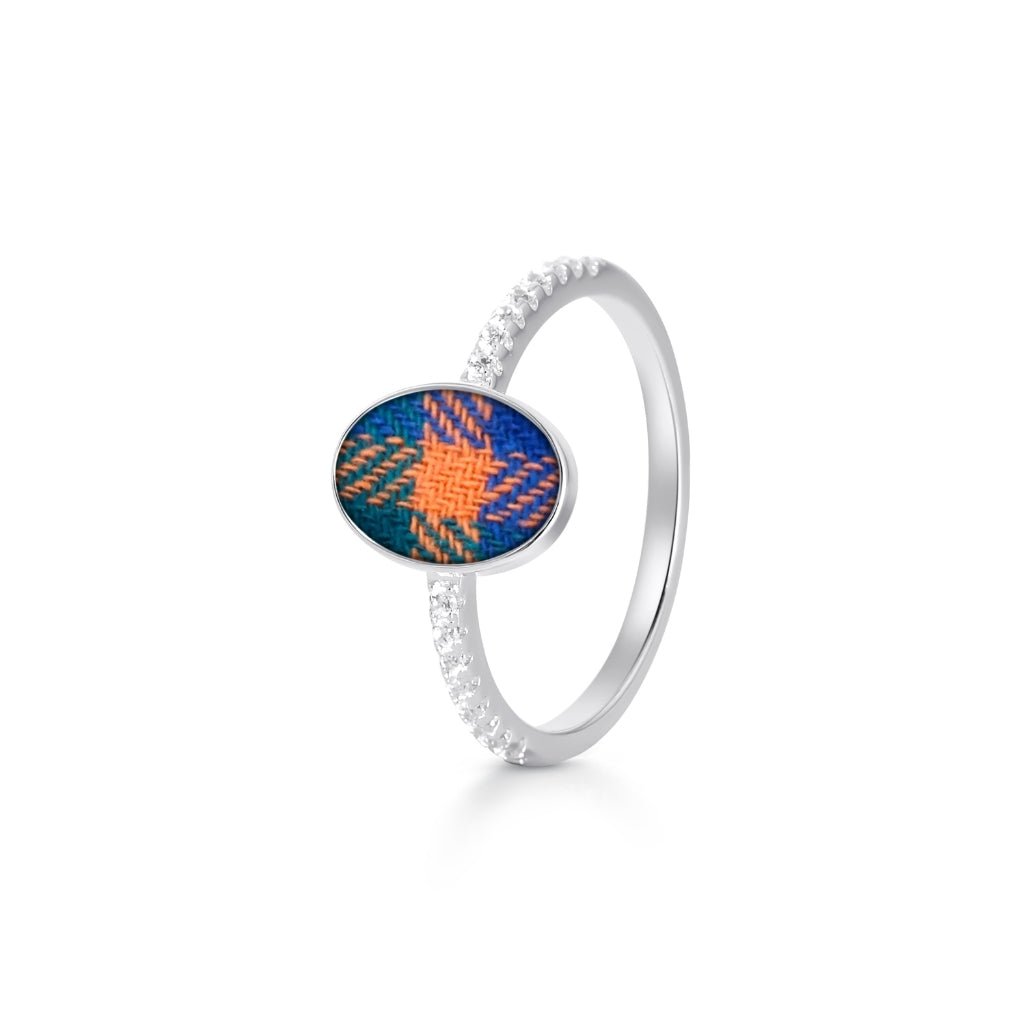 Crystal Set Fabric Keepsake Oval Ring - MemoriesMade