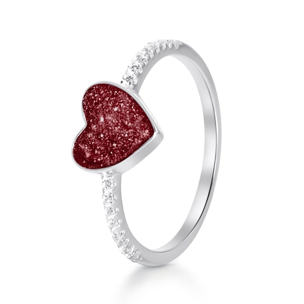 Crystal Set Heart Ashes Ring - MemoriesMade