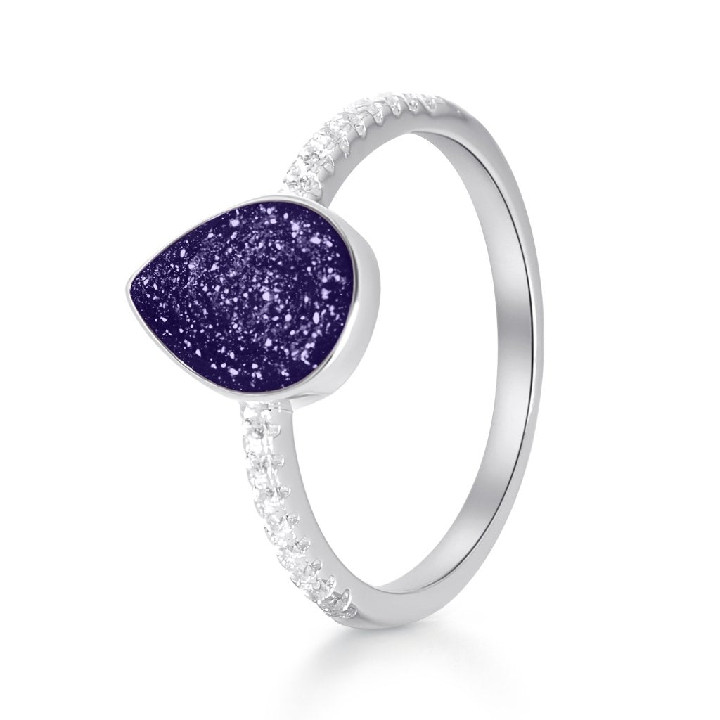 Crystal Set Teardrop Ashes Ring - MemoriesMade
