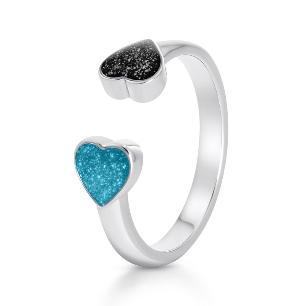 Dual Heart Ashes Ring - MemoriesMade