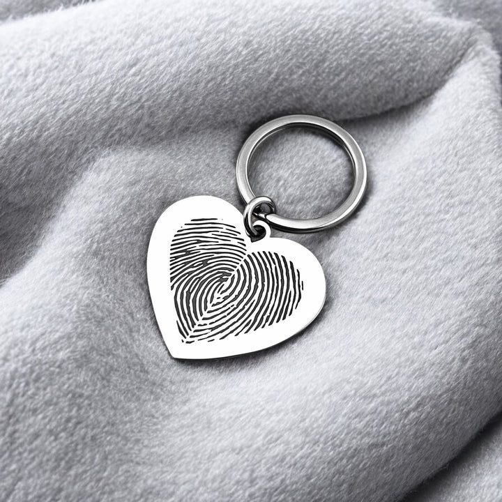 Duo Fingerprint Heart Keychain - MemoriesMade