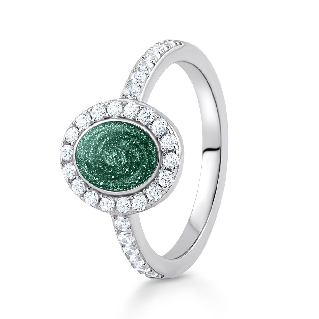 Halo Oval Ashes Ring - MemoriesMade