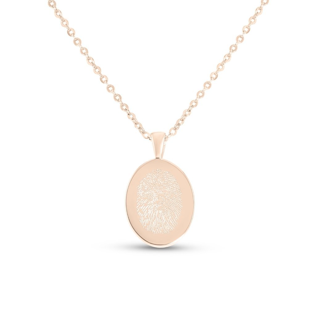 Oval Fingerprint Necklace - MemoriesMade