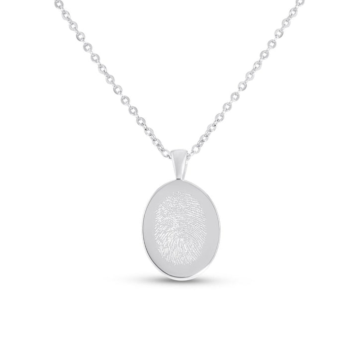 Oval Fingerprint Necklace - MemoriesMade