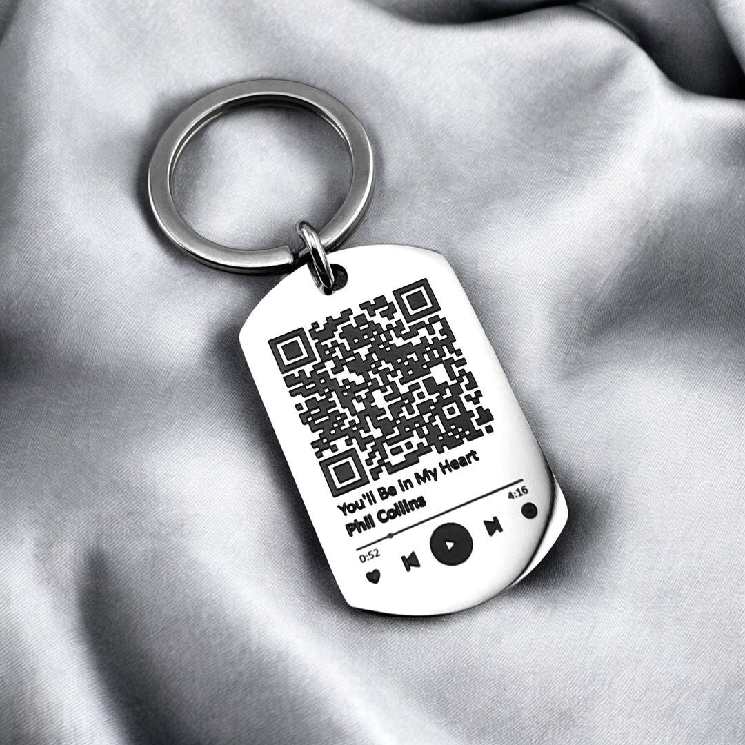QR Code Flat Bar Keychain - MemoriesMade