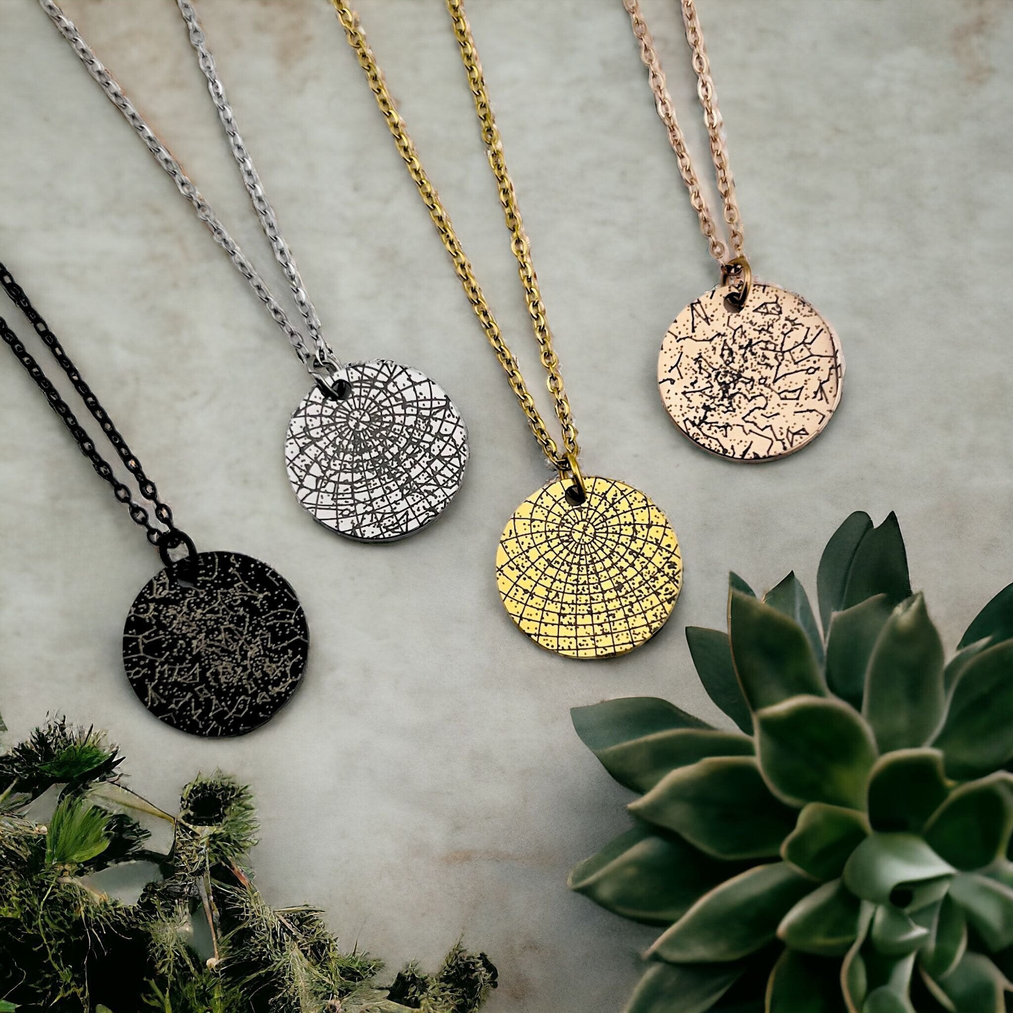 Star Map Disc Necklace
