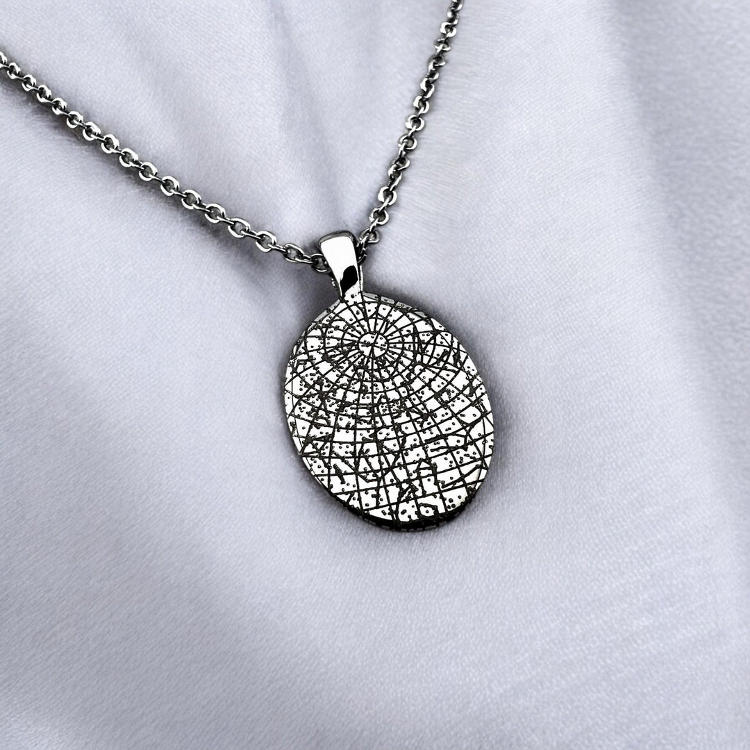 Star Map Oval Necklace - MemoriesMade