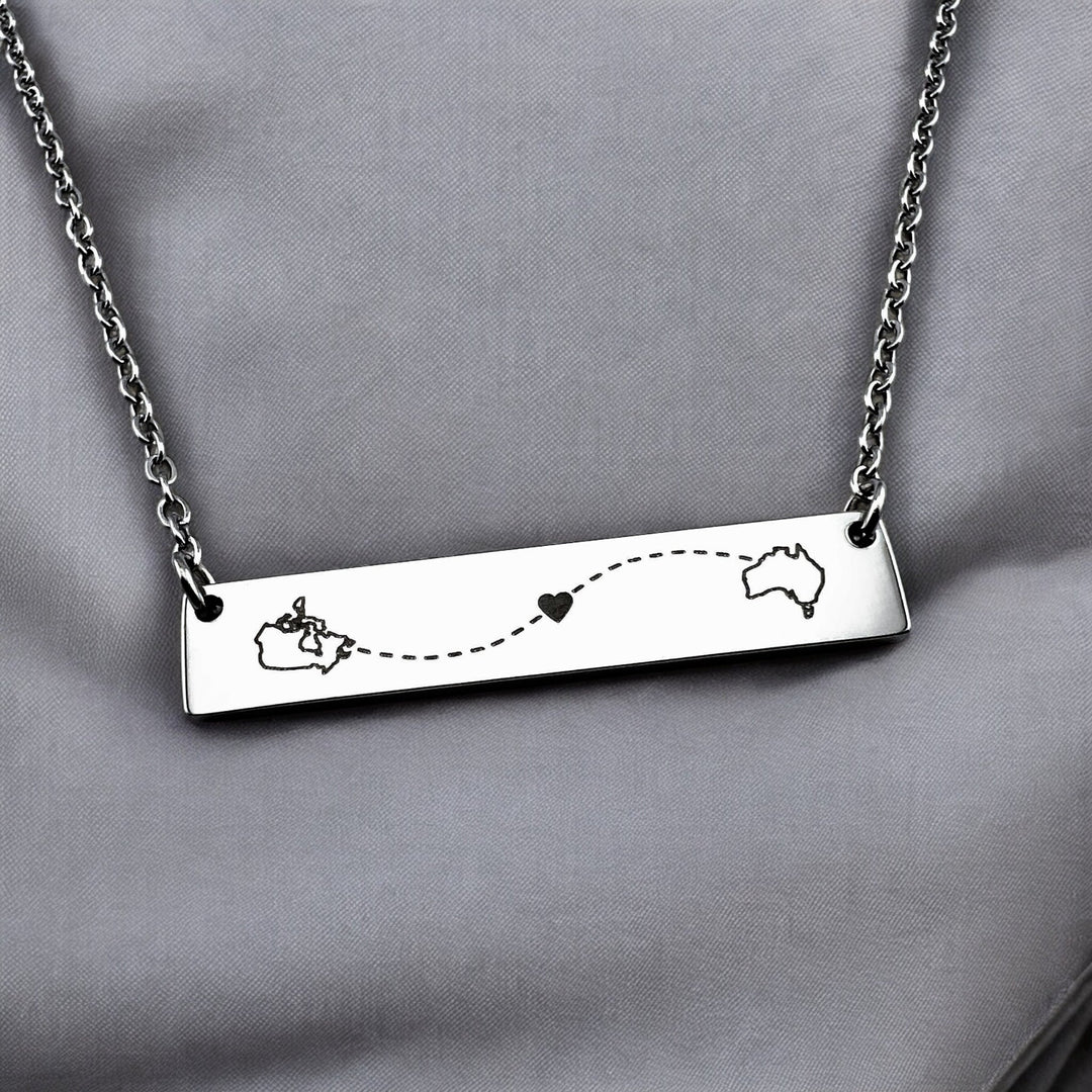 Two Homes Bar Necklace - MemoriesMade