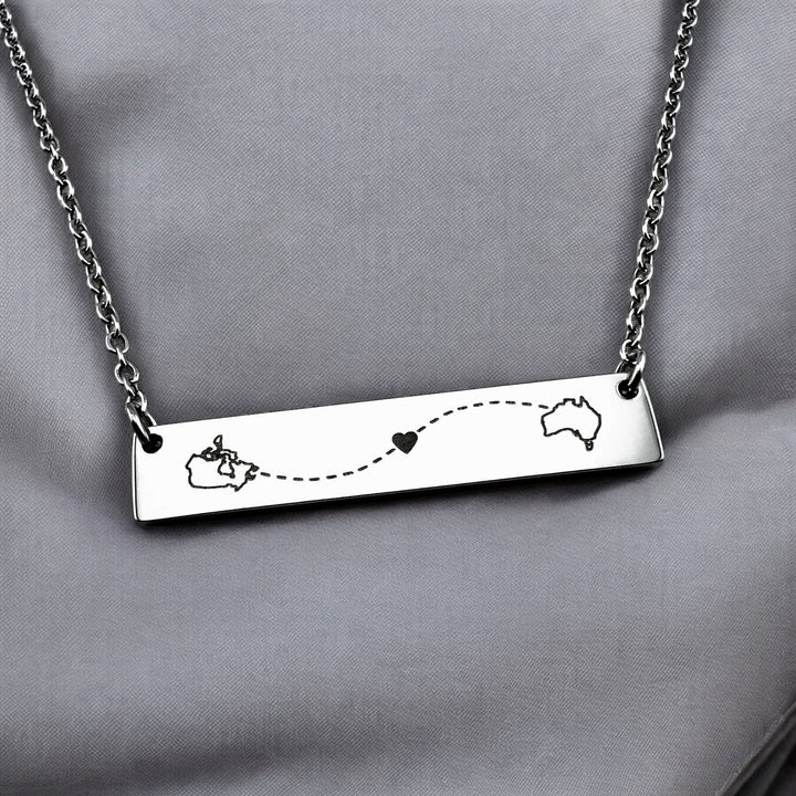 Two Homes Bar Necklace - MemoriesMade
