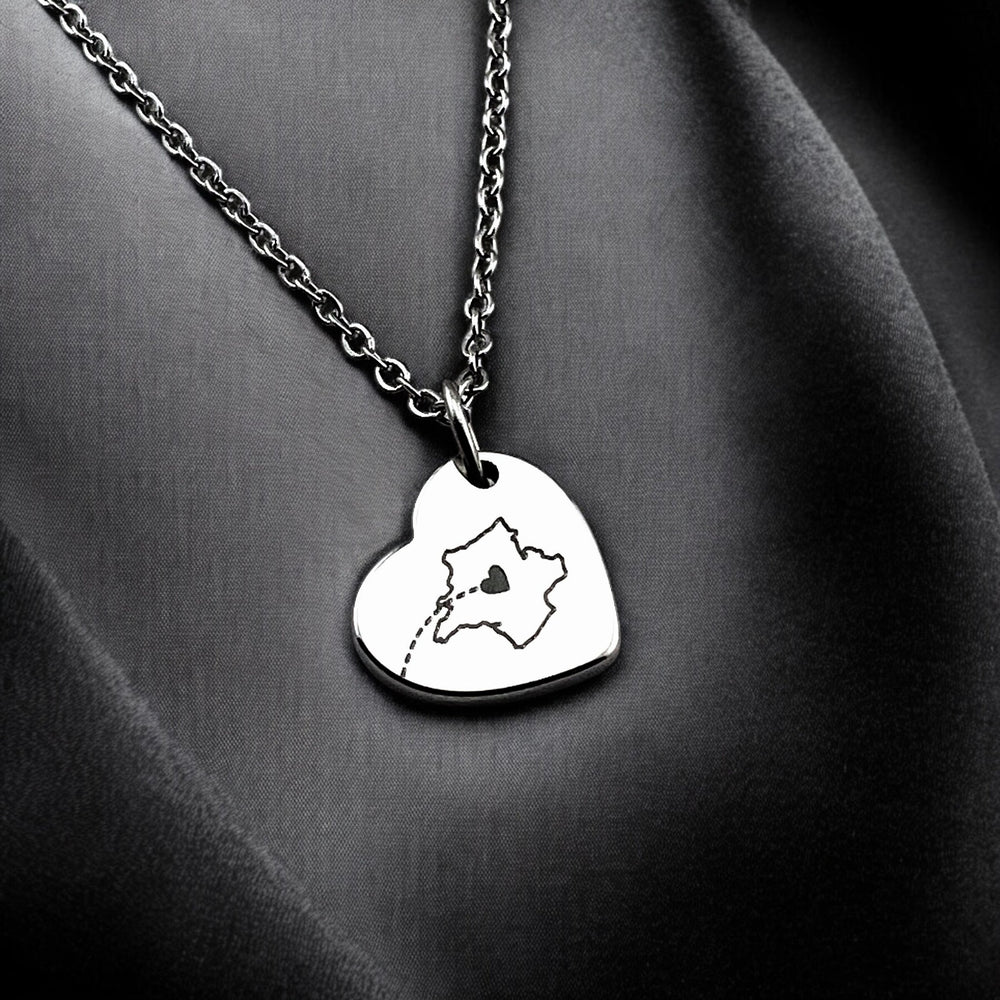 Two Homes Hanging Heart Necklace - MemoriesMade