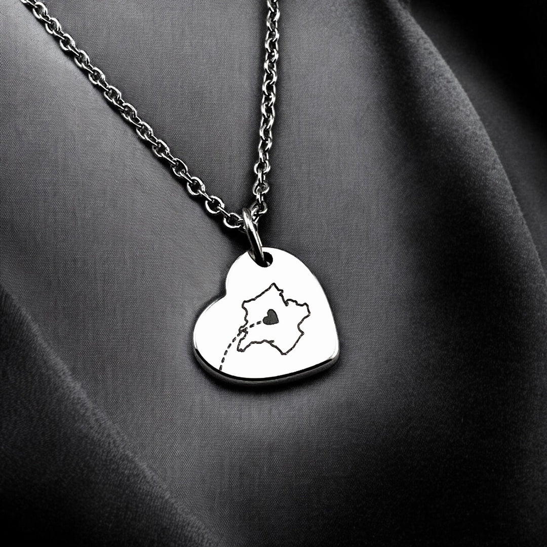 Two Homes Hanging Heart Necklace - MemoriesMade