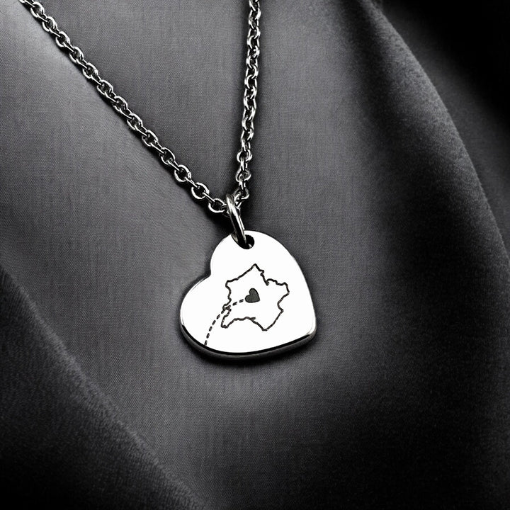 Two Homes Hanging Heart Necklace - MemoriesMade