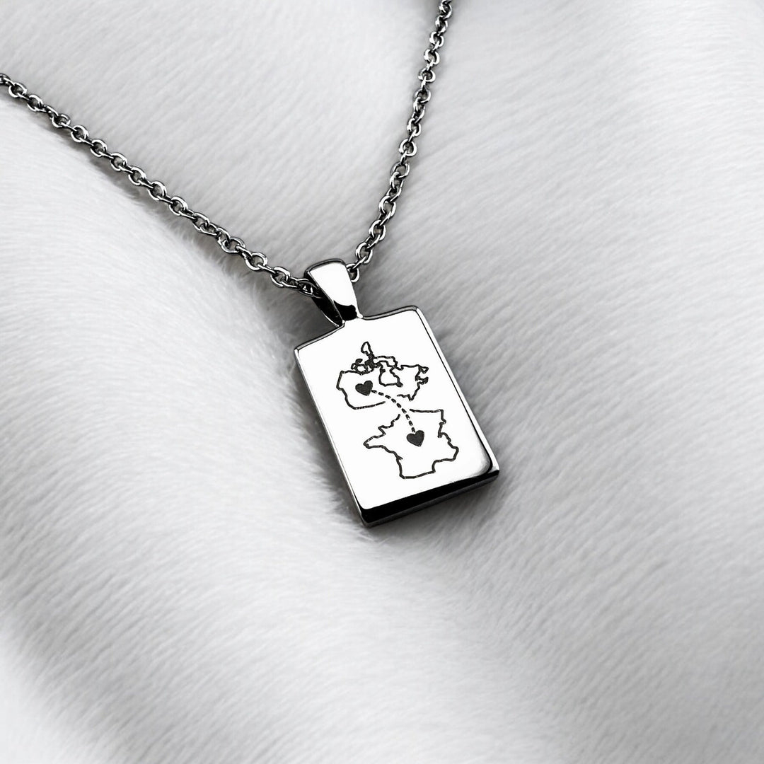 Two Homes Small Bar Necklace - MemoriesMade