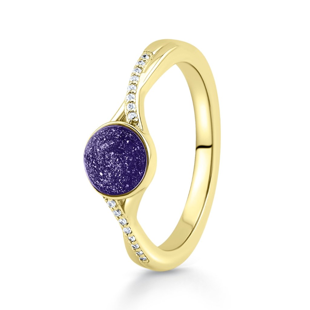 Yellow Gold Serenity Tribute Ashes Ring - MemoriesMade