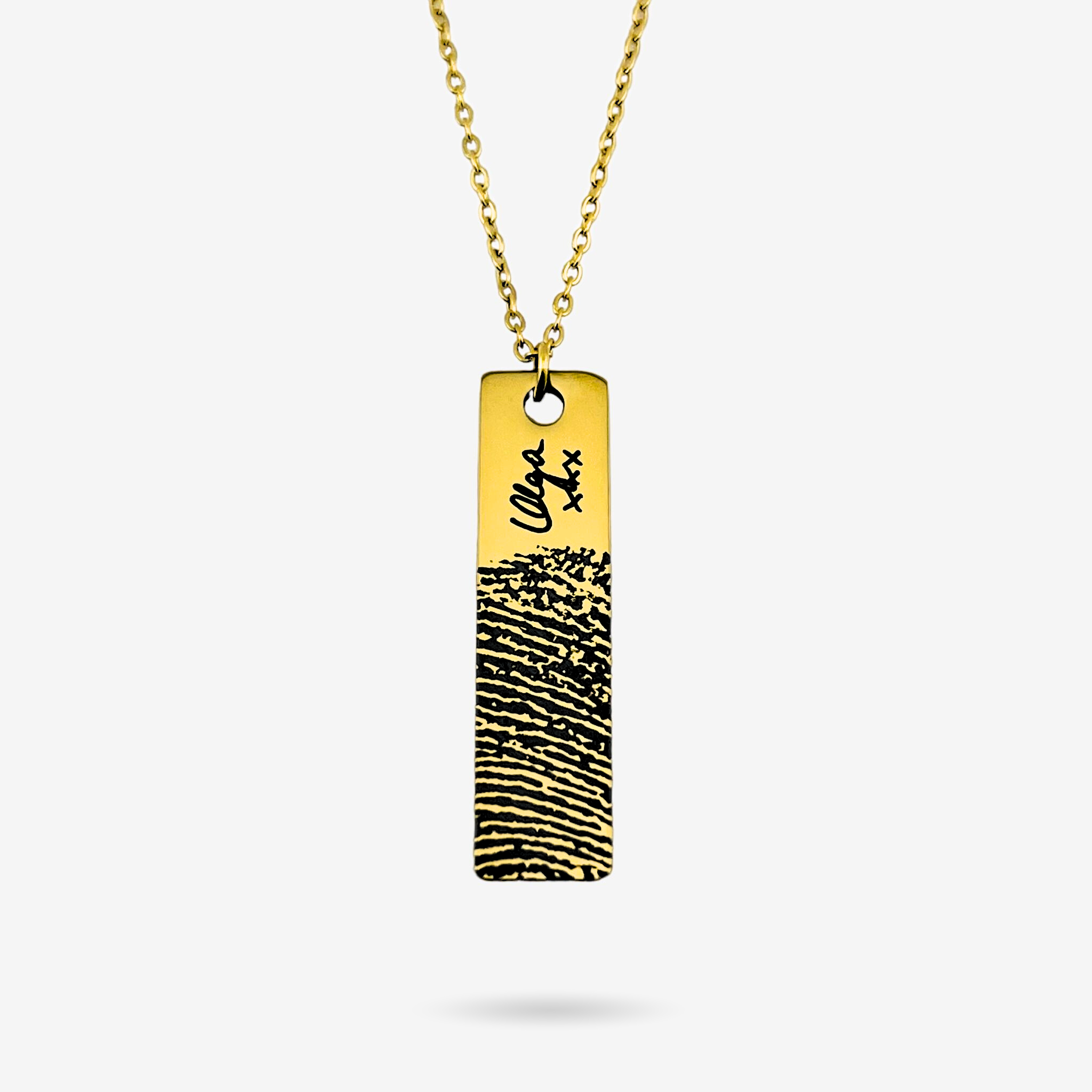 Fingerprint Mini Slim Bar Necklace