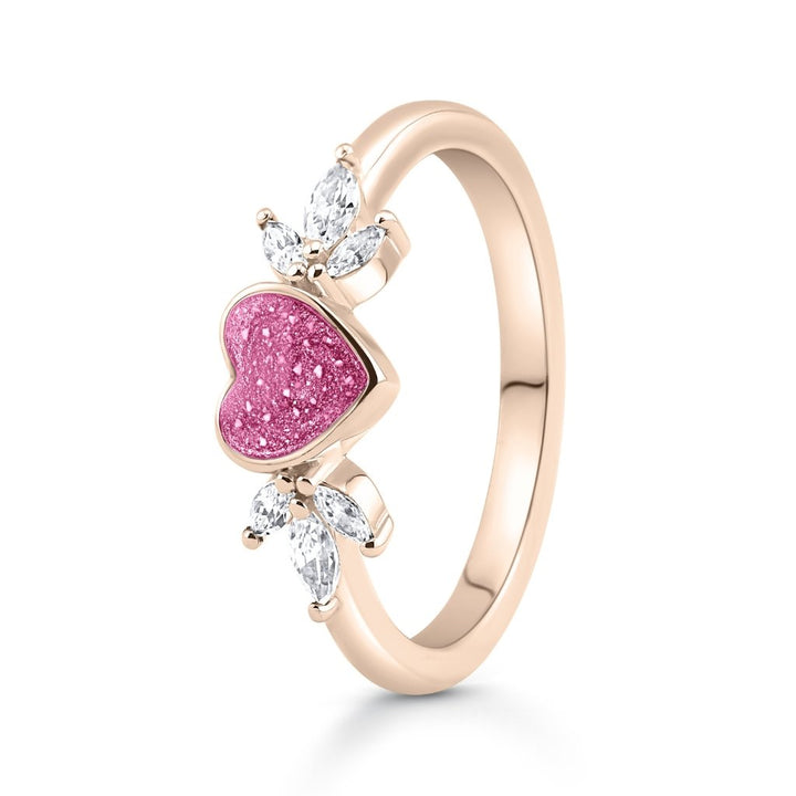 Rose Gold Blossom Heart Ashes Ring