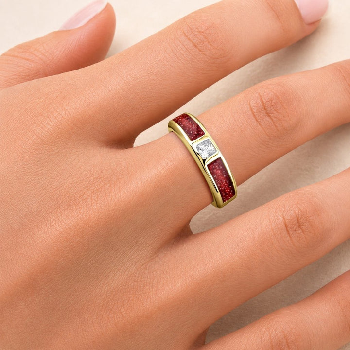 Yellow Gold Solace Wide Ashes Ring