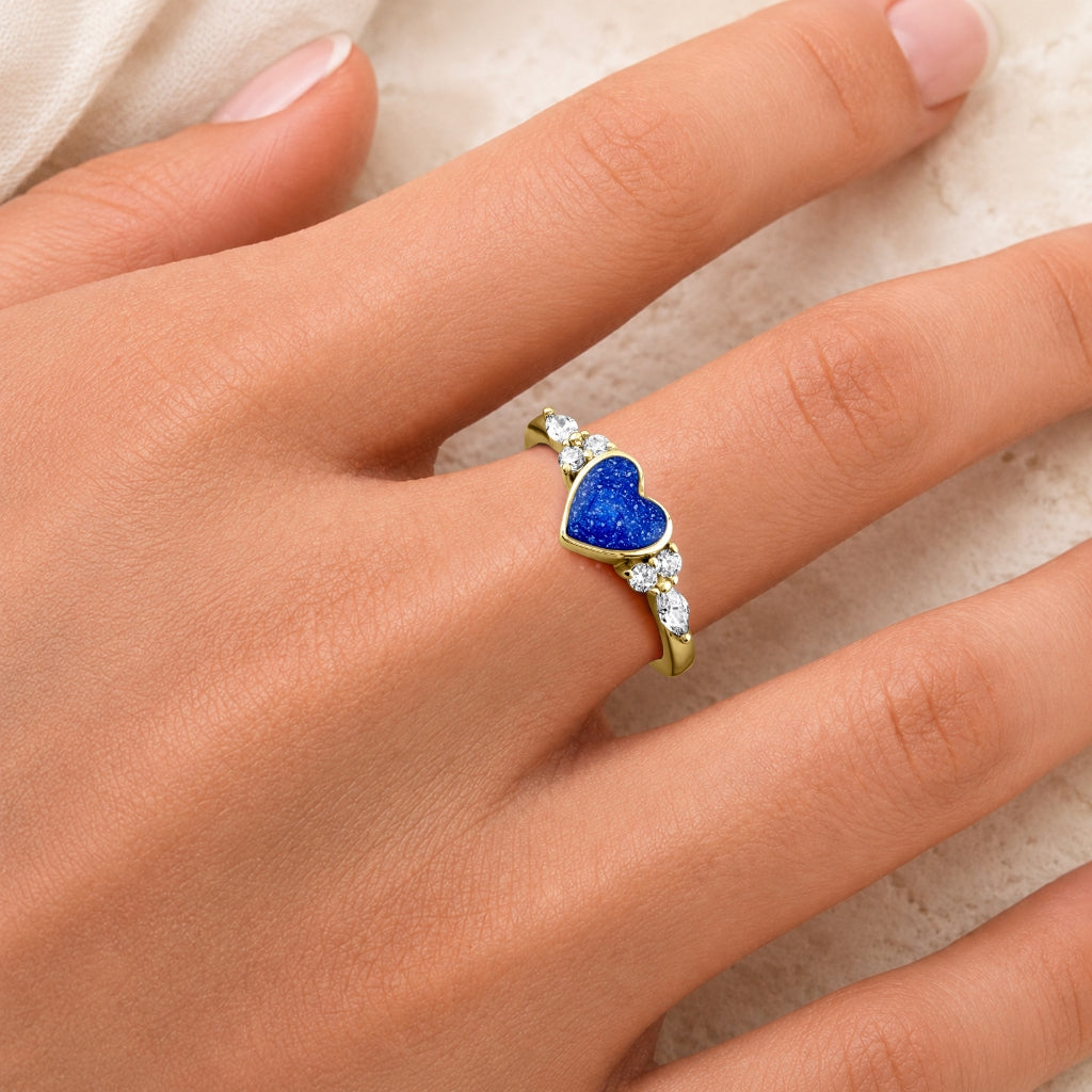 Yellow Gold Harmony Heart Ashes Ring