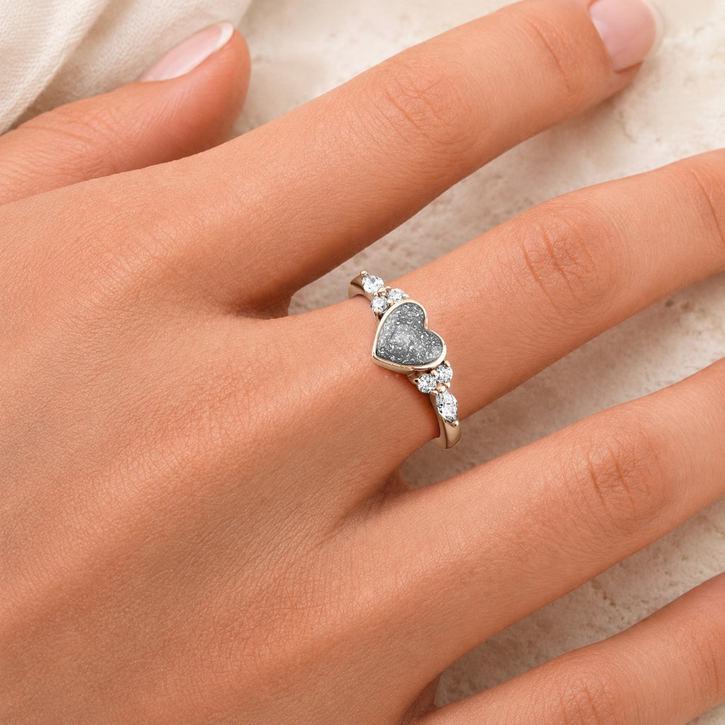 Rose Gold Harmony Heart Ashes Ring