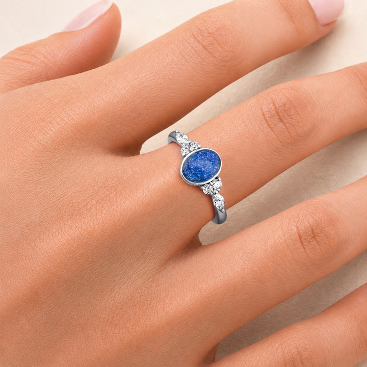 White Gold Harmony Oval Ashes Ring