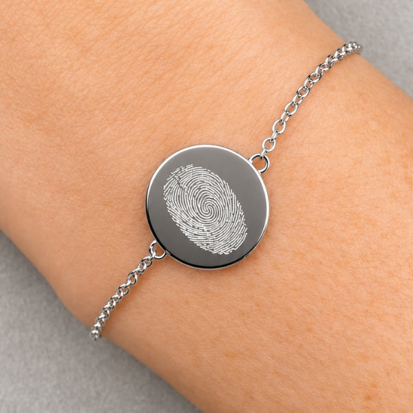 White Gold Fingerprint Classic Bracelet