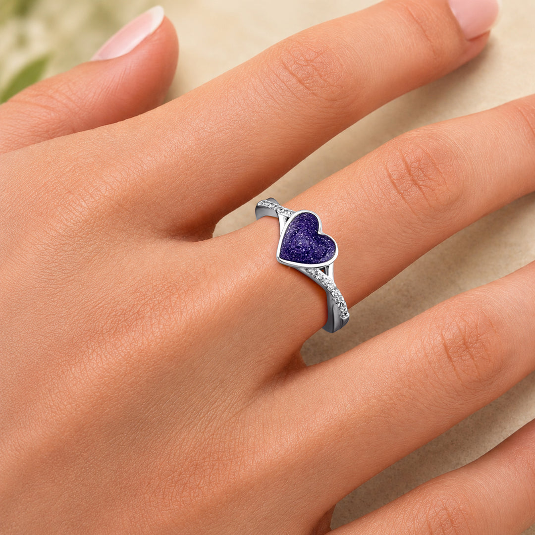 Serenity Heart Ashes Ring