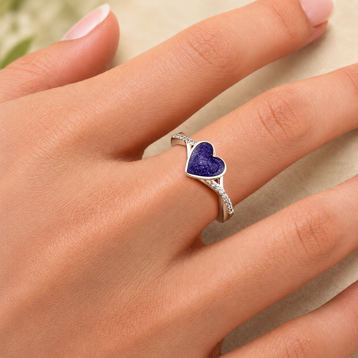 Rose Gold Serenity Heart Ashes Ring