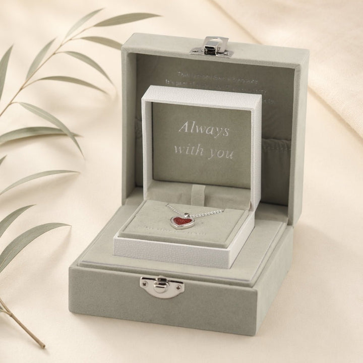 Silver Heart Ashes Memorial Necklace Packaging