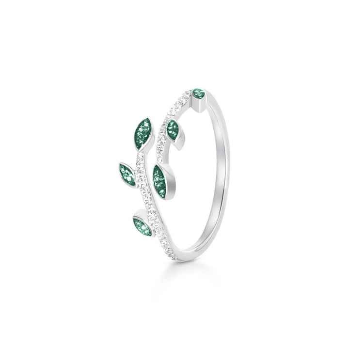 Adjustable Vine Ashes Ring with Fine Crystals - MemoriesMade