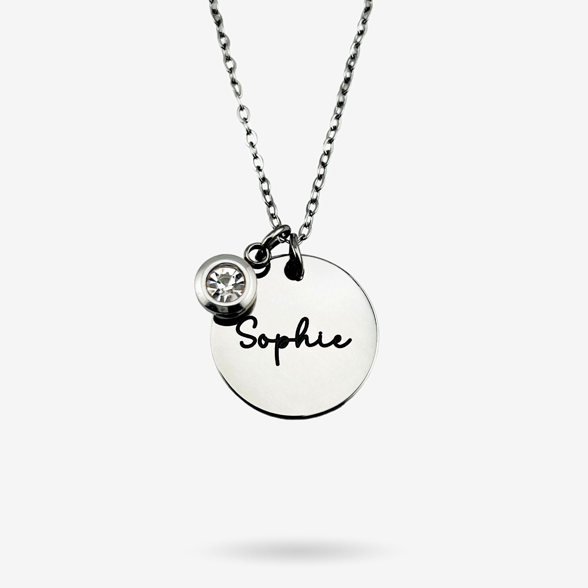 Alice Name Disc Necklace - MemoriesMade