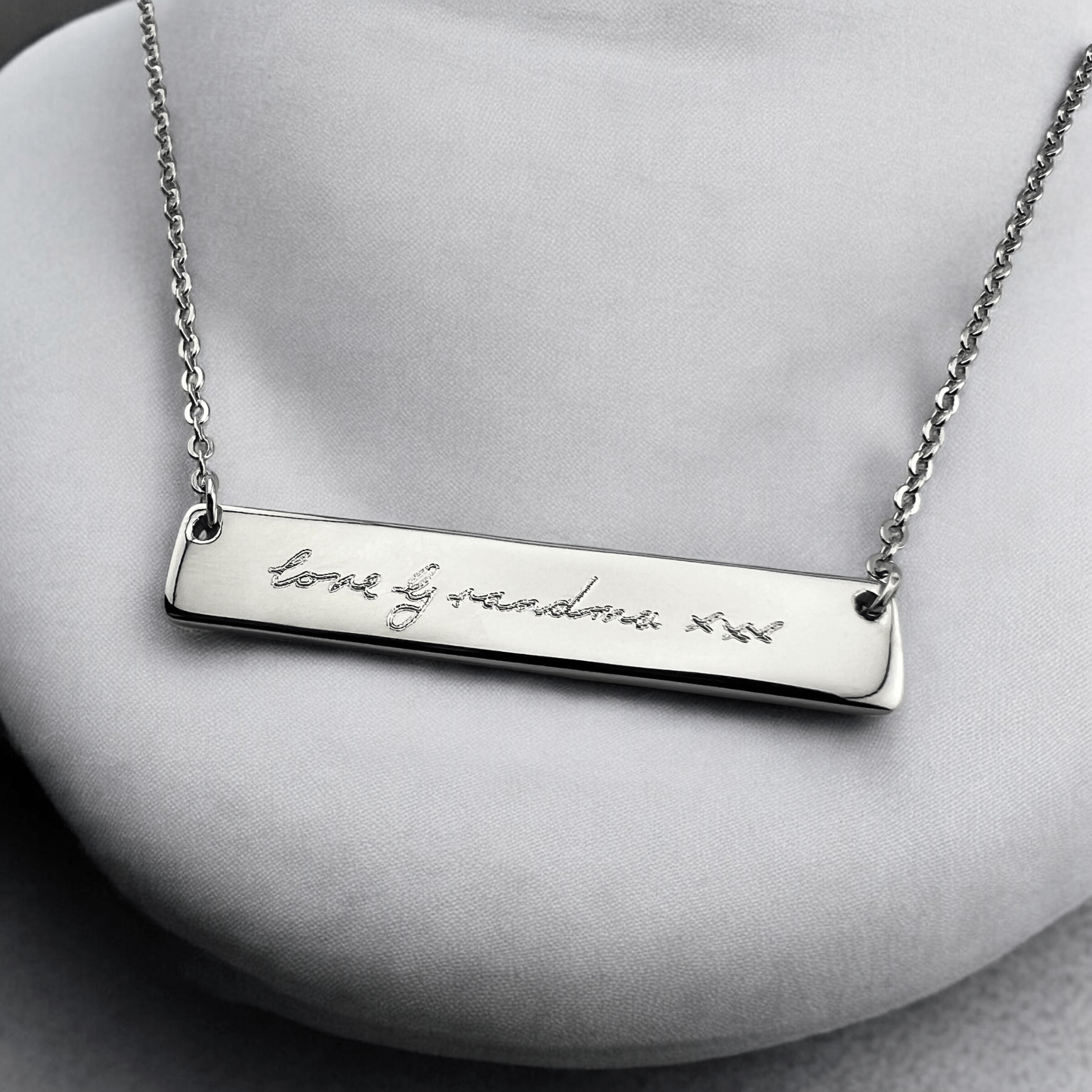 Bar Handwriting Necklace - MemoriesMade