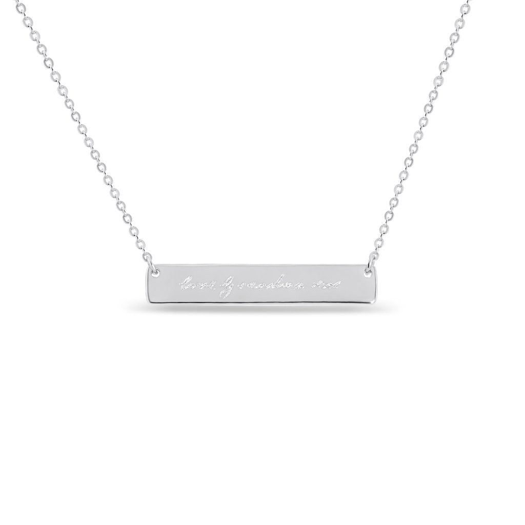 Bar Handwriting Necklace - MemoriesMade