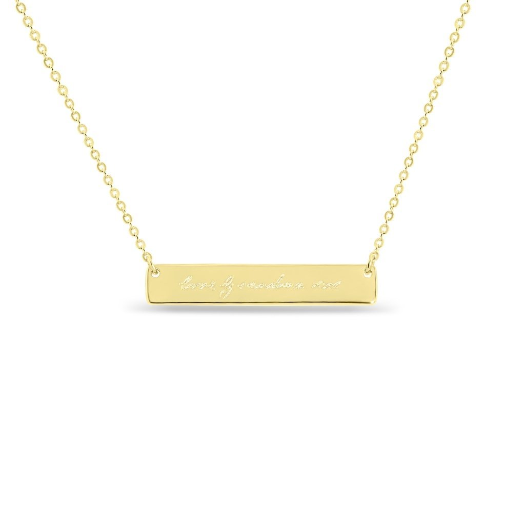 Bar Handwriting Necklace - MemoriesMade