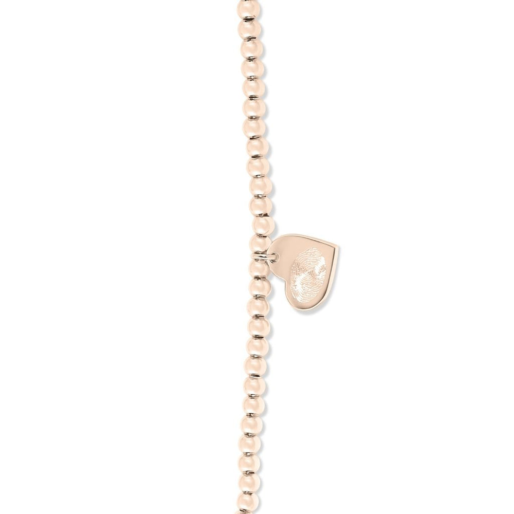 Beaded Heart Charm Fingerprint Bracelet - MemoriesMade