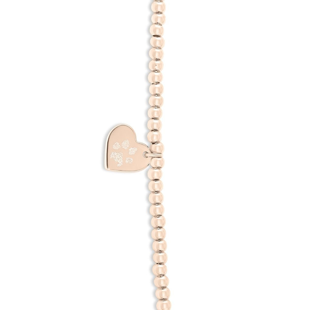 Beaded Heart Charm Pawprint Bracelet - MemoriesMade