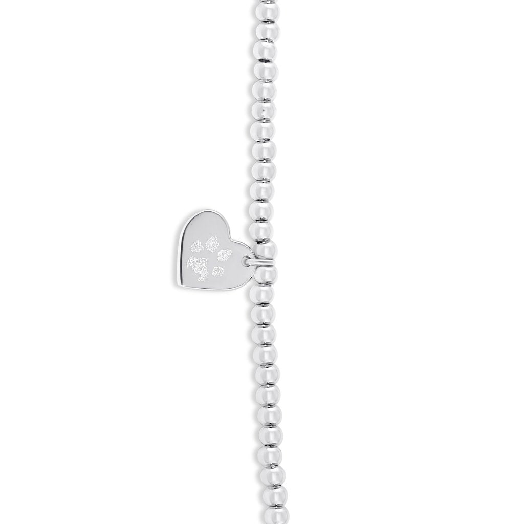 Beaded Heart Charm Pawprint Bracelet - MemoriesMade