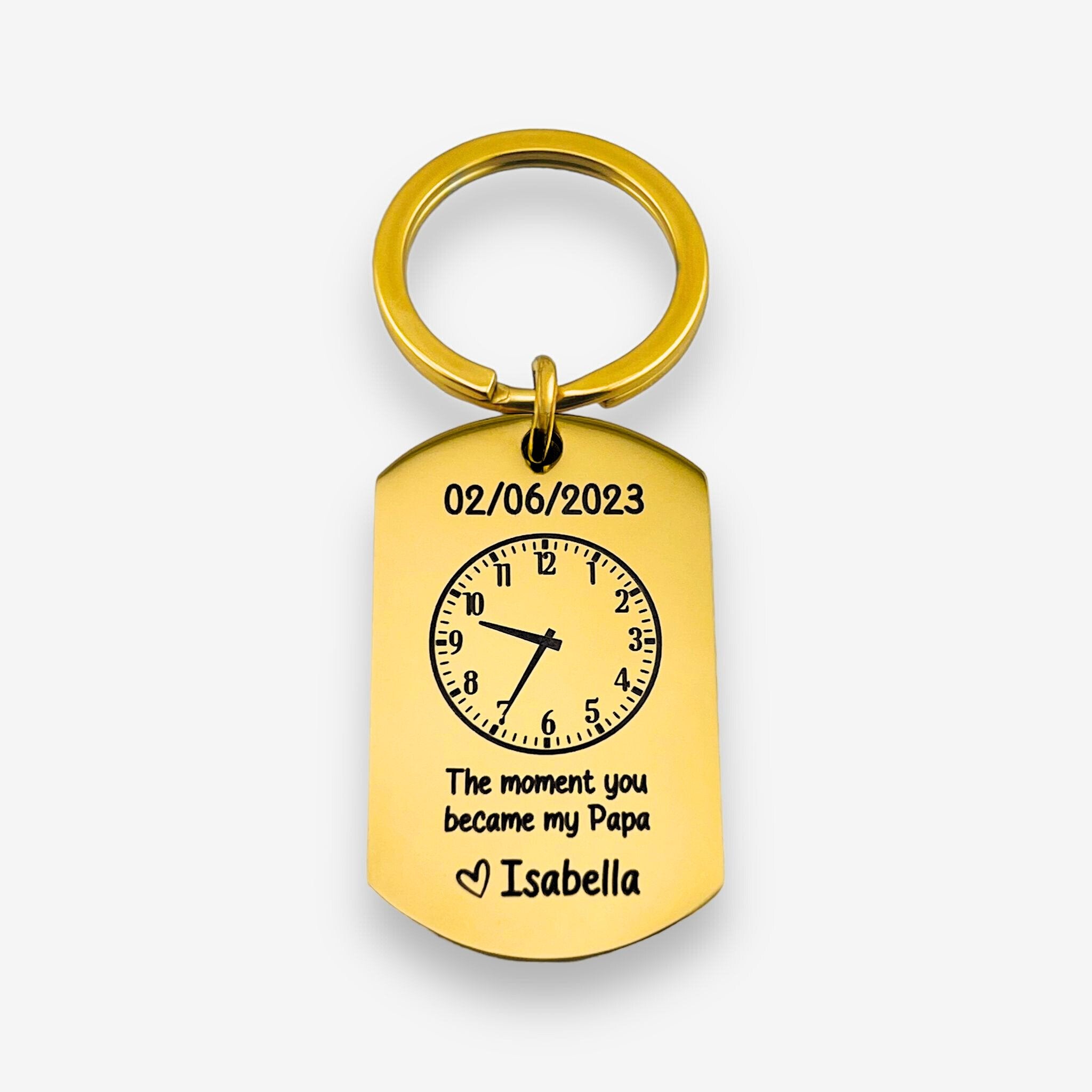 Birthday & Time Flat Bar Keychain - MemoriesMade