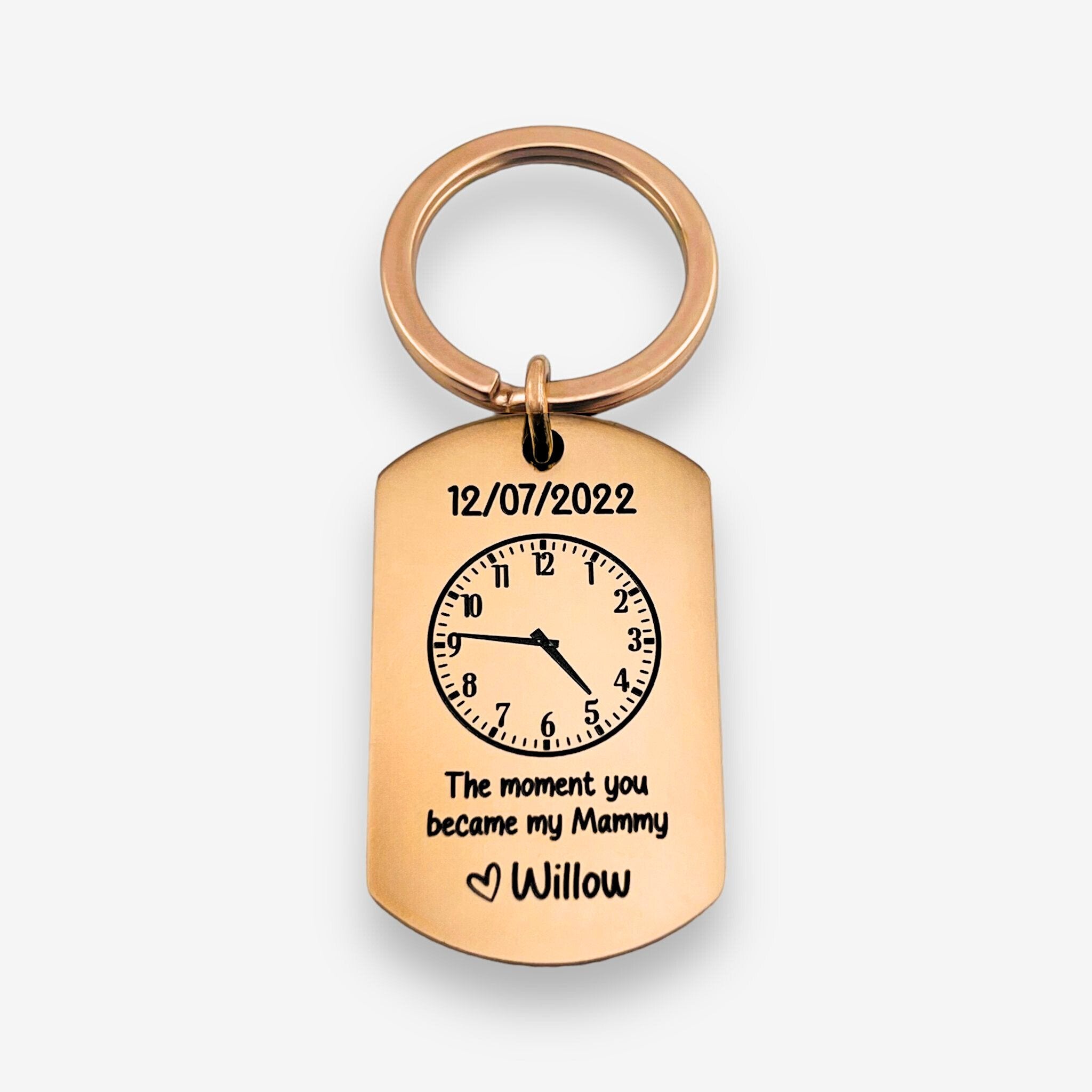 Birthday & Time Flat Bar Keychain - MemoriesMade