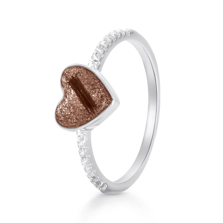 Celestial Hair Keepsake Heart Ring - MemoriesMade