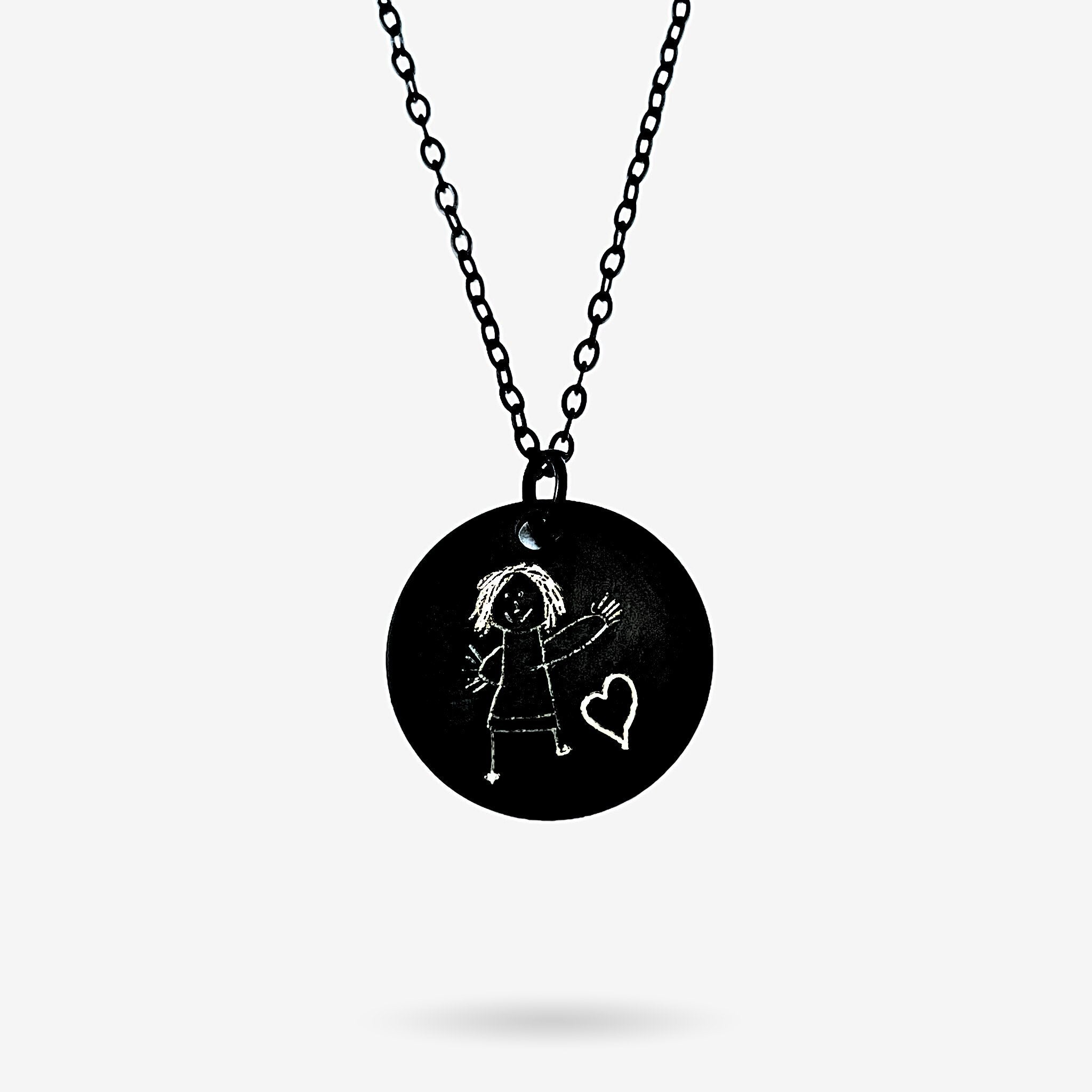 Children's Drawing Disc Necklace - MemoriesMade