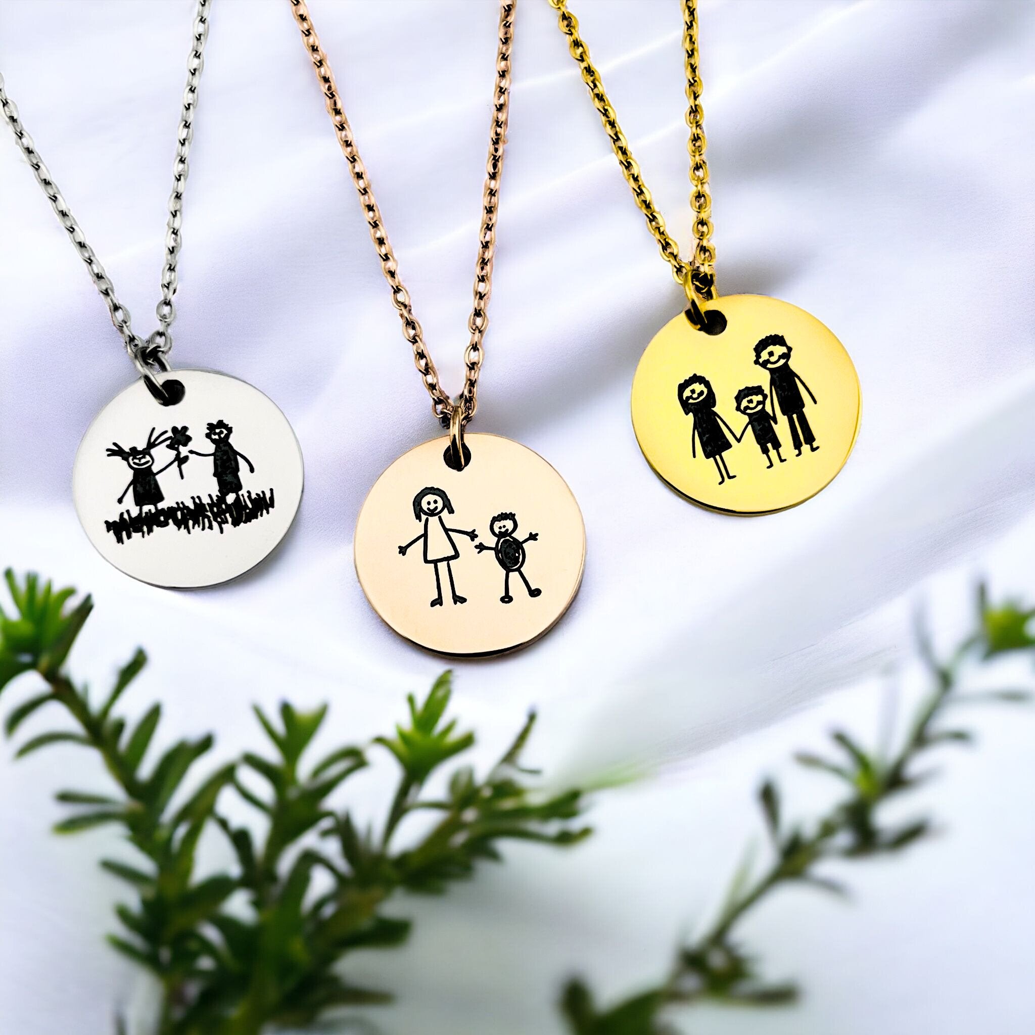 Children's Drawing Disc Necklace - MemoriesMade