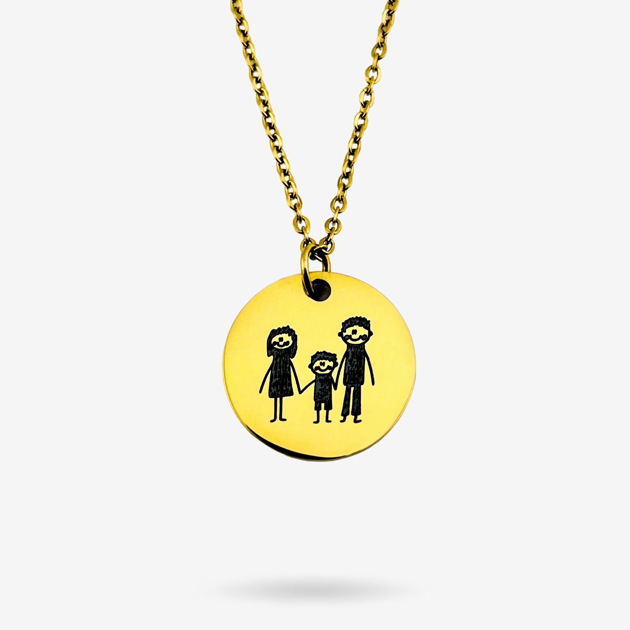 Children's Drawing Disc Necklace - MemoriesMade