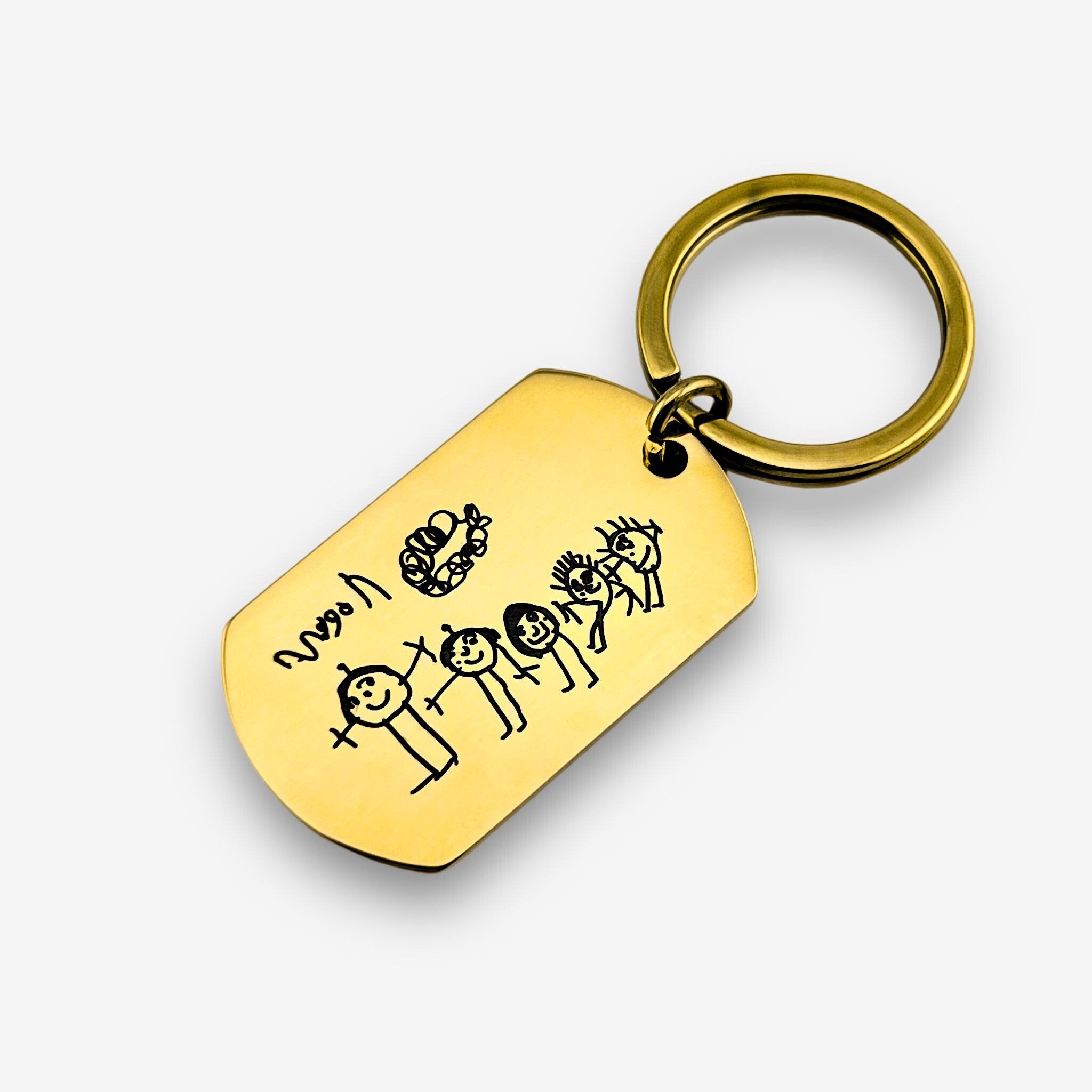 Childrens Drawing Flat Bar Keychain - MemoriesMade