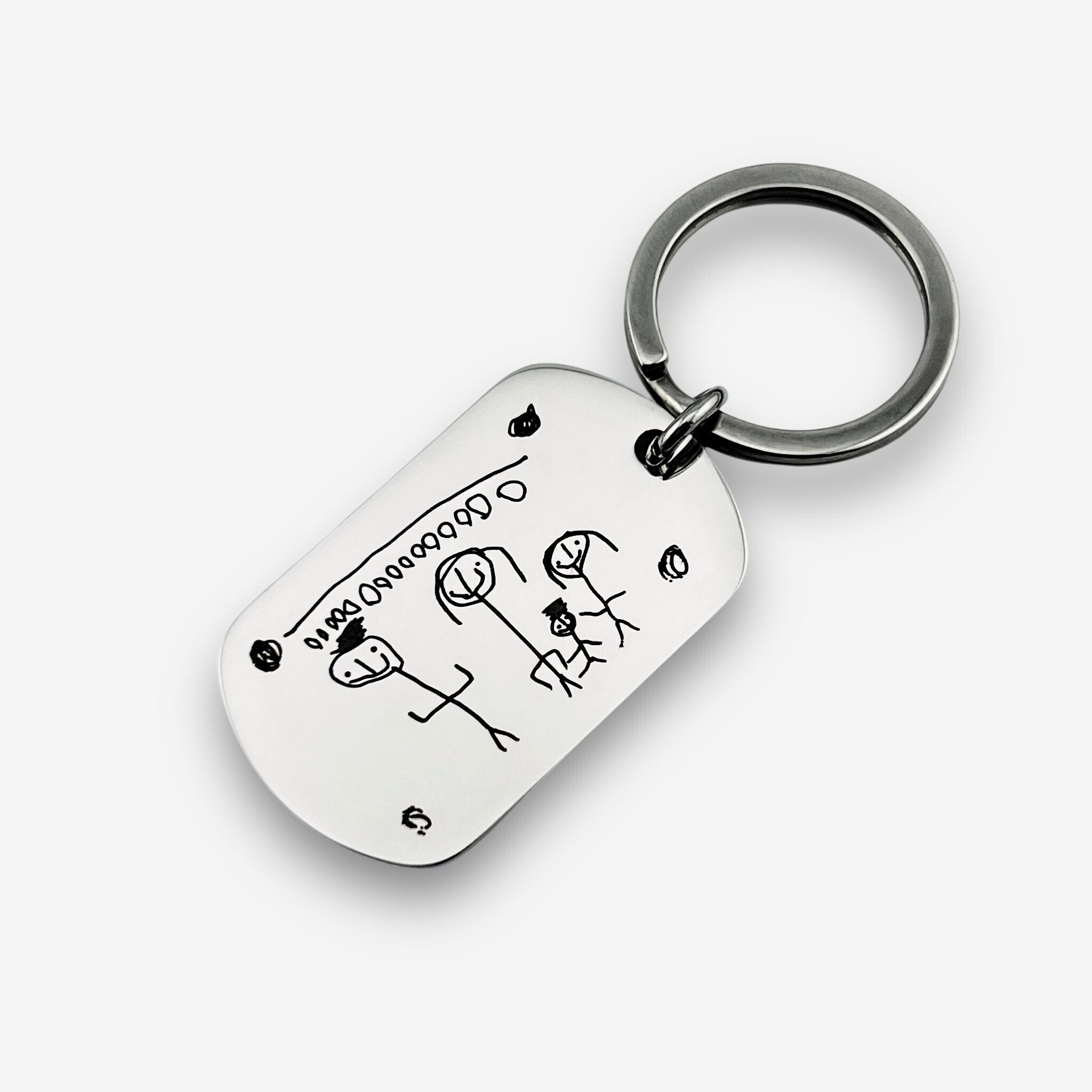 Childrens Drawing Flat Bar Keychain - MemoriesMade