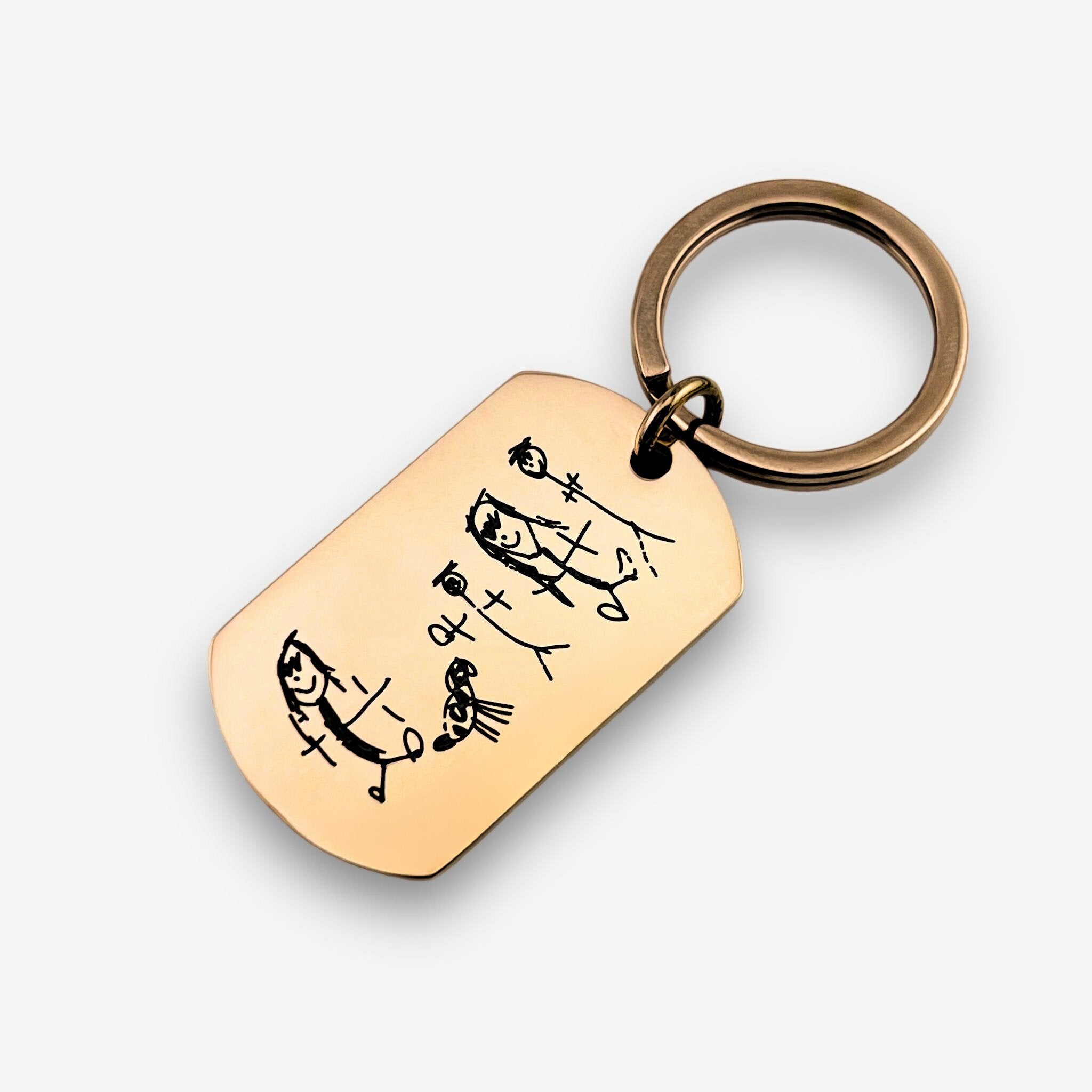 Childrens Drawing Flat Bar Keychain - MemoriesMade