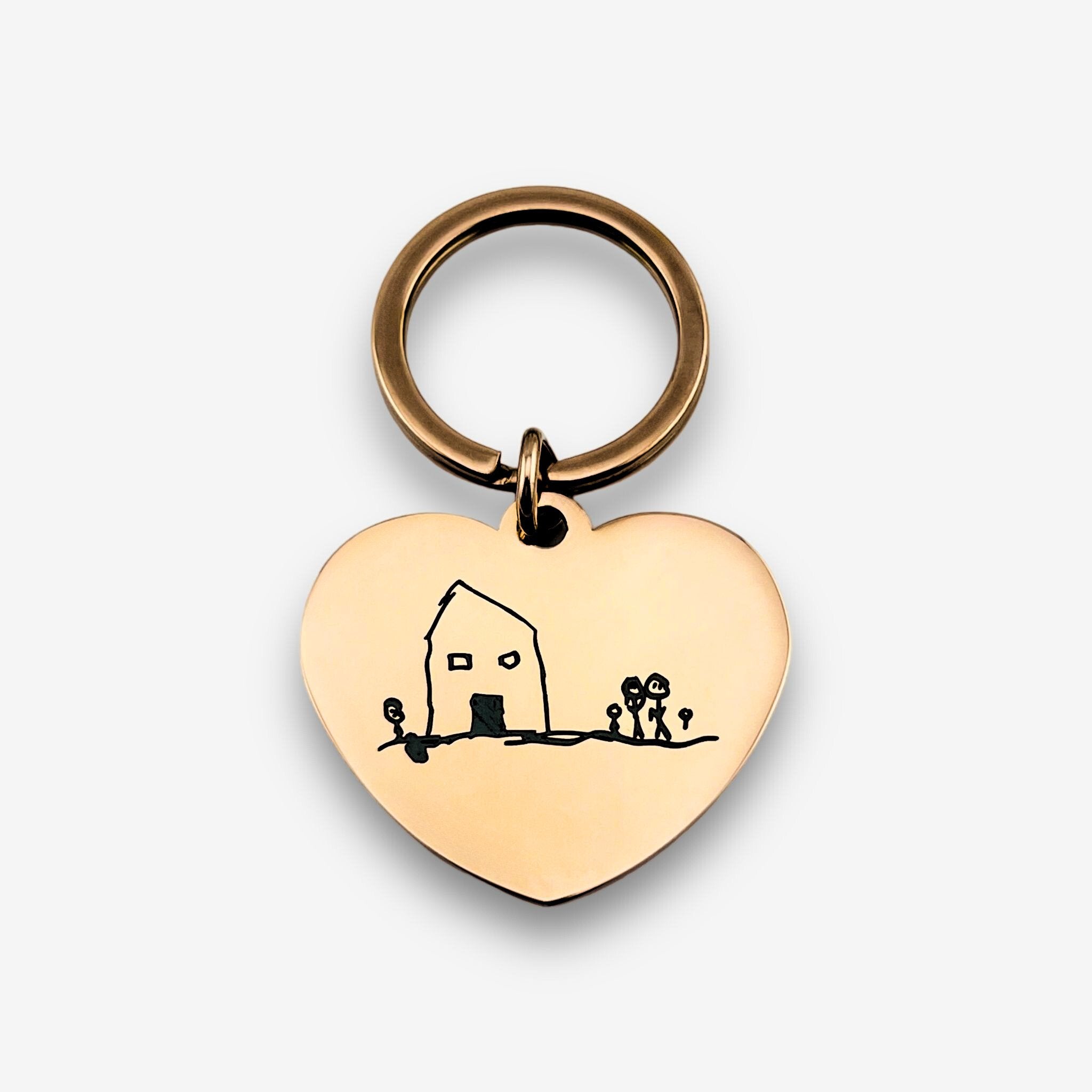 Childrens Drawing Heart Keychain - MemoriesMade